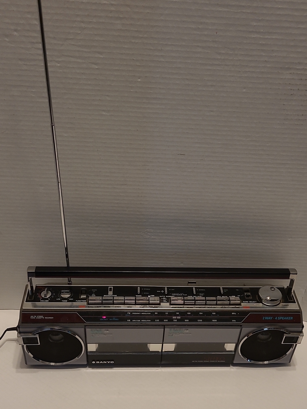 Vintage Sanyo Stereo Radio Cassette Recorder, Model No. M W750 Working Condition